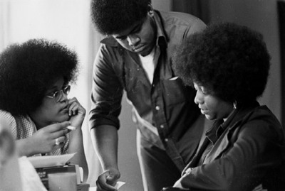 Careda Rolland '76, Milton P. Rolland '75 & Edna (Candy) Haggins. Haggins was a resident advisor as of 1973